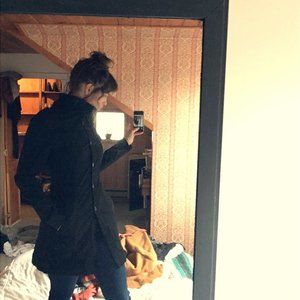 orb black fitted trench